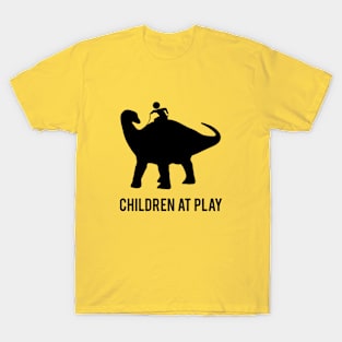 Children at Play Riding a Dinosaur Shirt T-Shirt